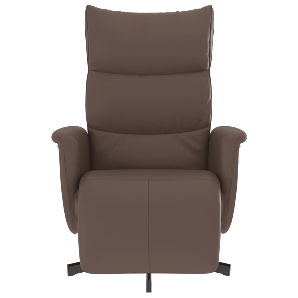 Fauteuil inclinable avec repose-pieds marron similicuir - XIOS