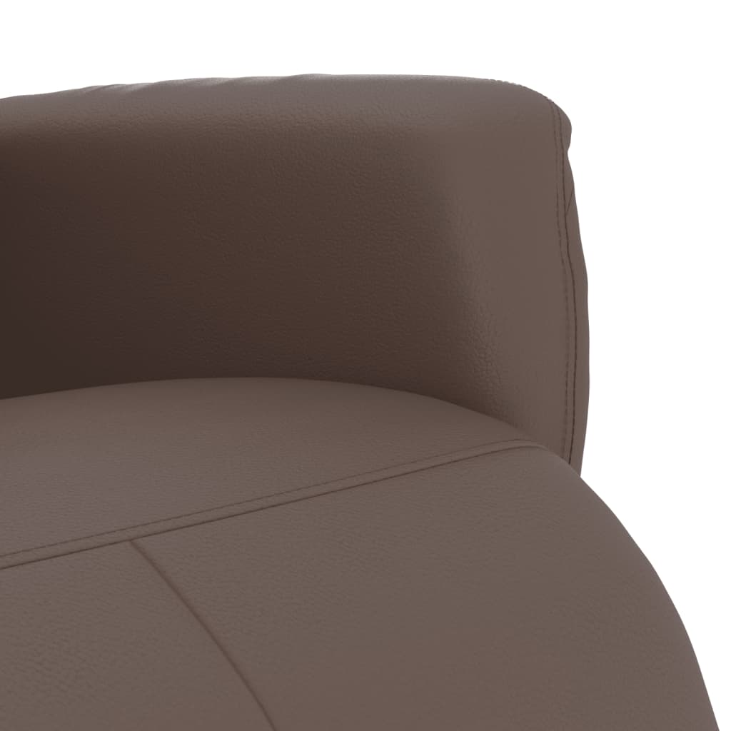 Fauteuil inclinable avec repose-pieds marron similicuir - XIOS