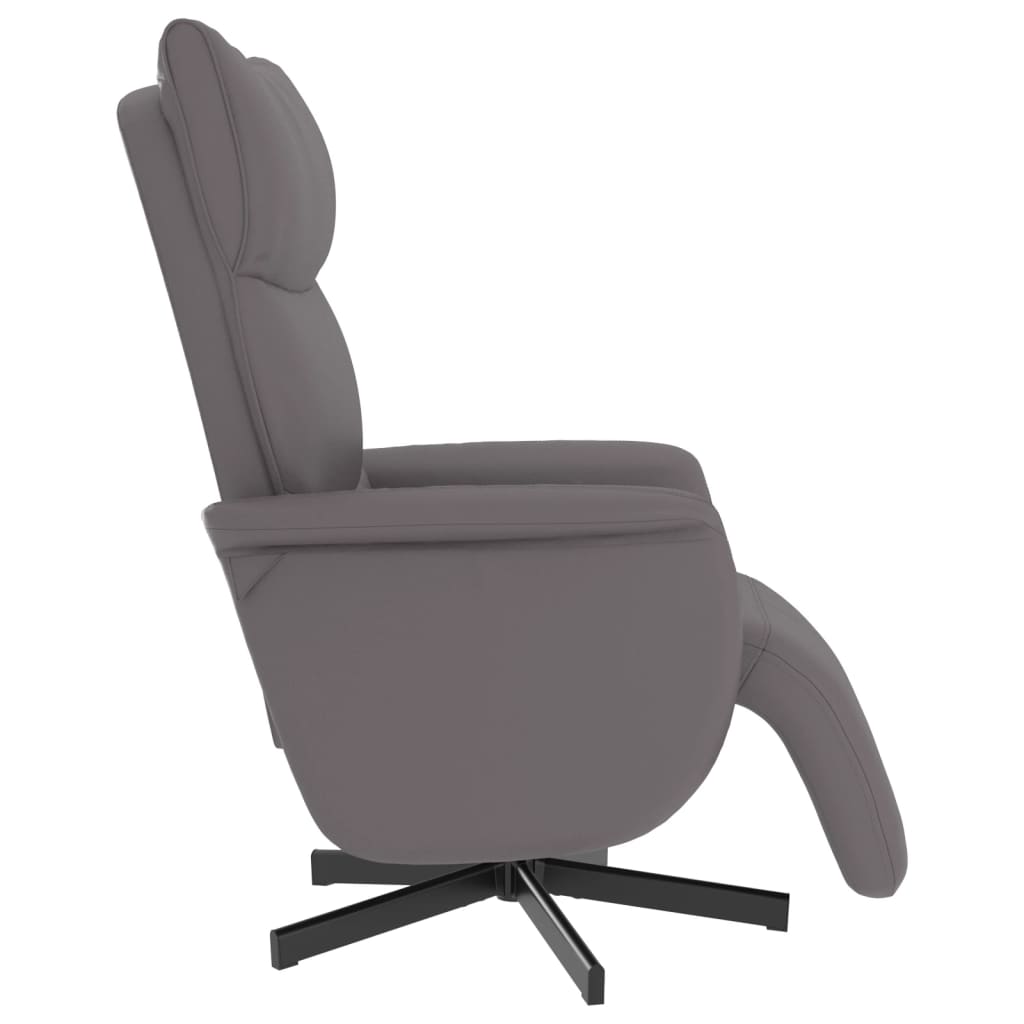 Fauteuil inclinable avec repose-pieds gris similicuir - XIOS