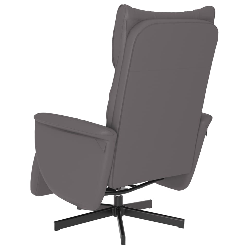 Fauteuil inclinable avec repose-pieds gris similicuir - XIOS