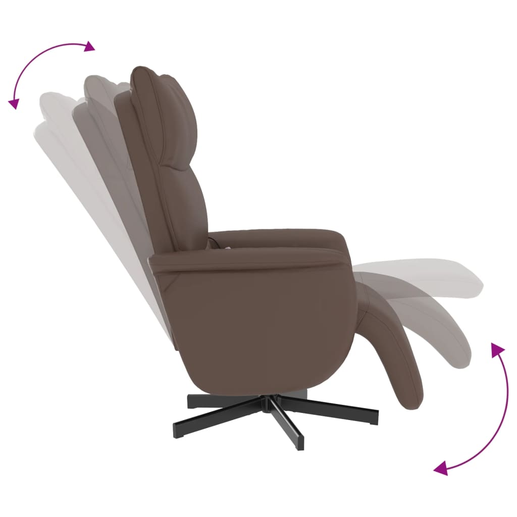 Fauteuil inclinable de massage repose-pieds marron similicuir - XIOS