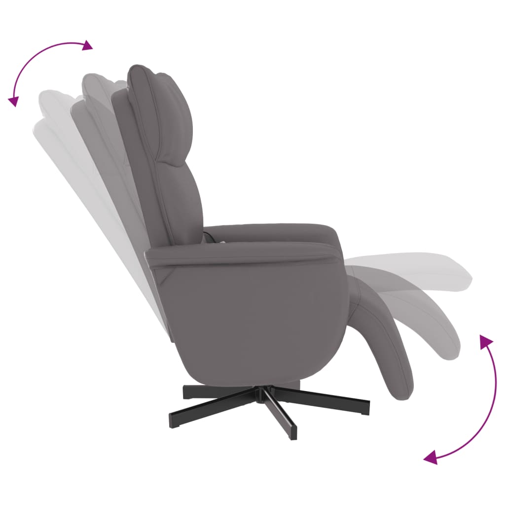 Fauteuil inclinable de massage repose-pieds gris similicuir - XIOS