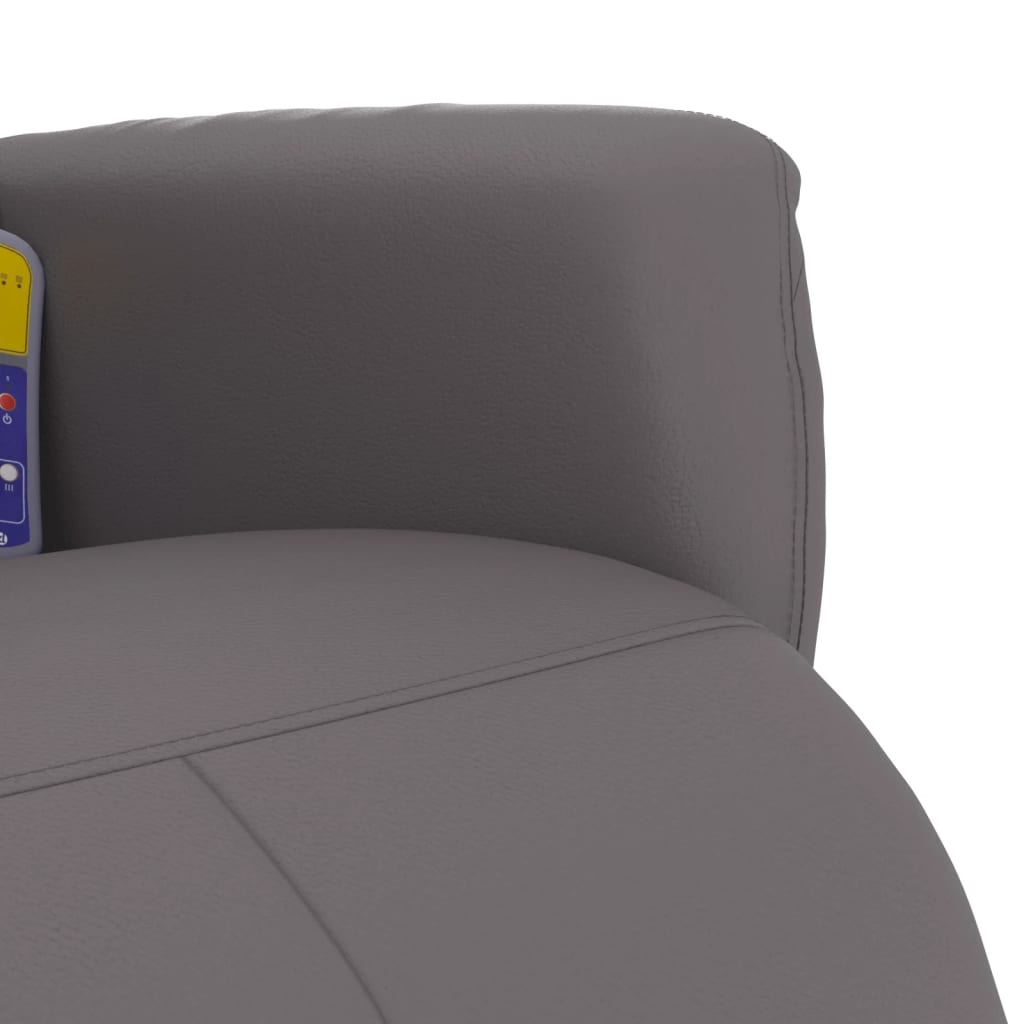 Fauteuil inclinable de massage repose-pieds gris similicuir - XIOS