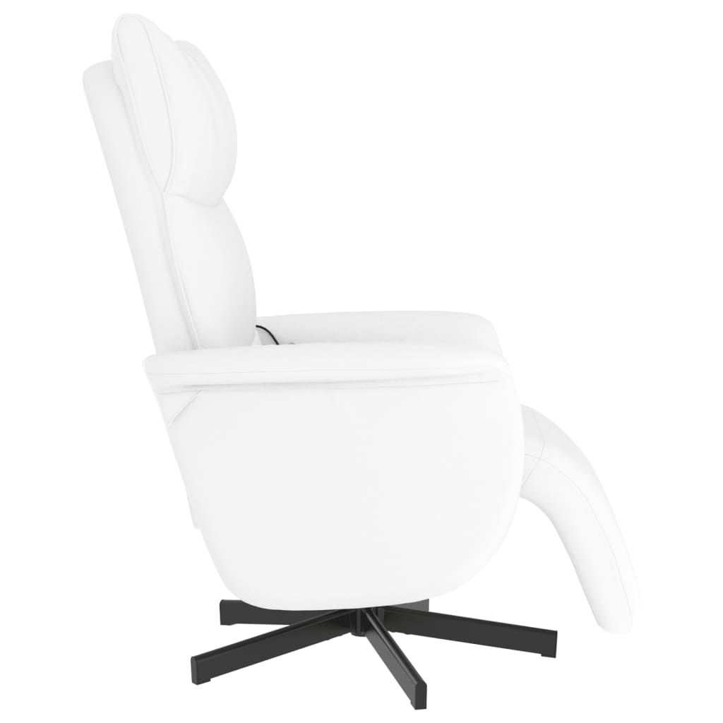 Fauteuil inclinable de massage repose-pieds blanc similicuir - XIOS
