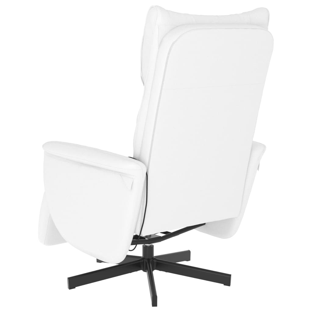 Fauteuil inclinable de massage repose-pieds blanc similicuir - XIOS