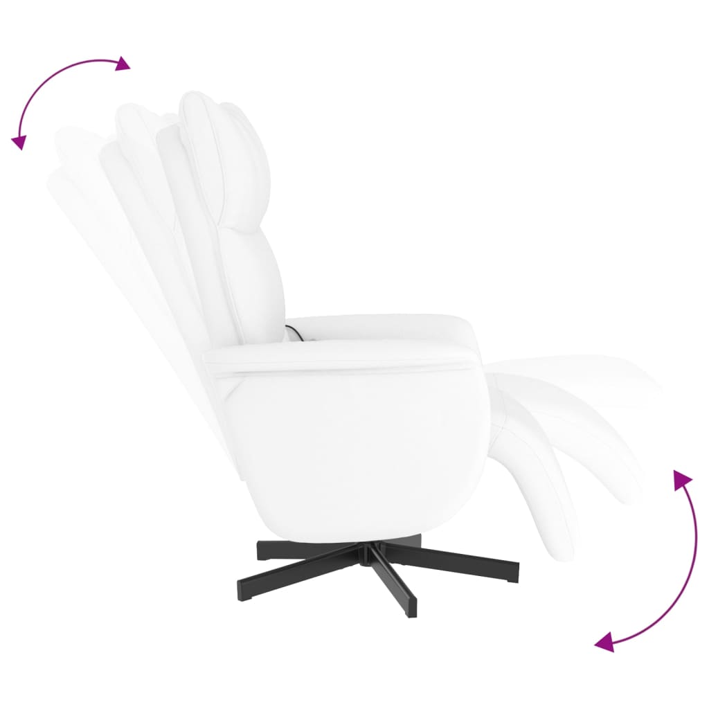 Fauteuil inclinable de massage repose-pieds blanc similicuir - XIOS