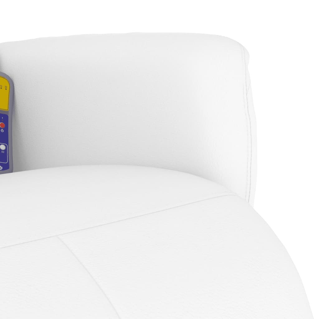 Fauteuil inclinable de massage repose-pieds blanc similicuir - XIOS