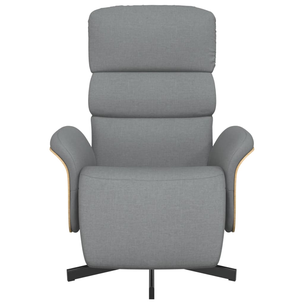 Fauteuil inclinable avec repose-pieds gris clair tissu - XIOS