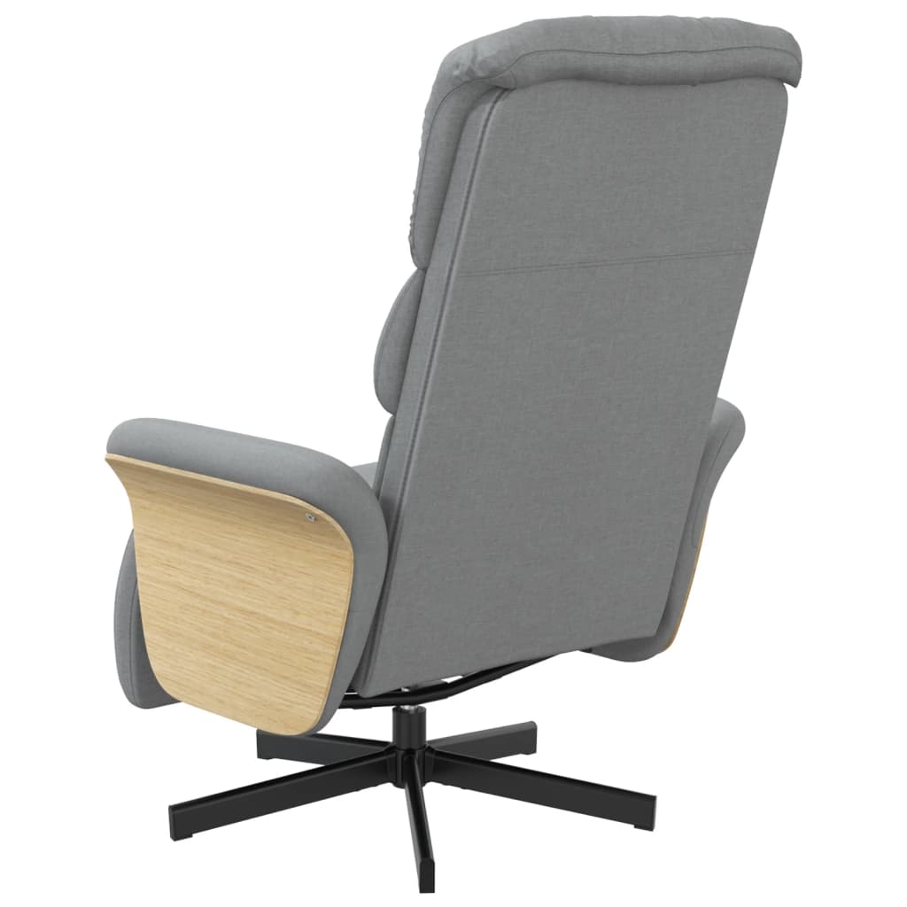 Fauteuil inclinable avec repose-pieds gris clair tissu - XIOS