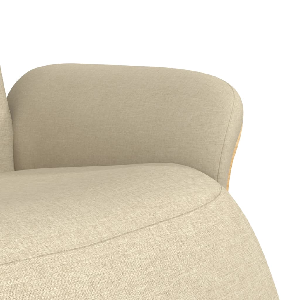 Fauteuil inclinable avec repose-pied crème tissu - XIOS