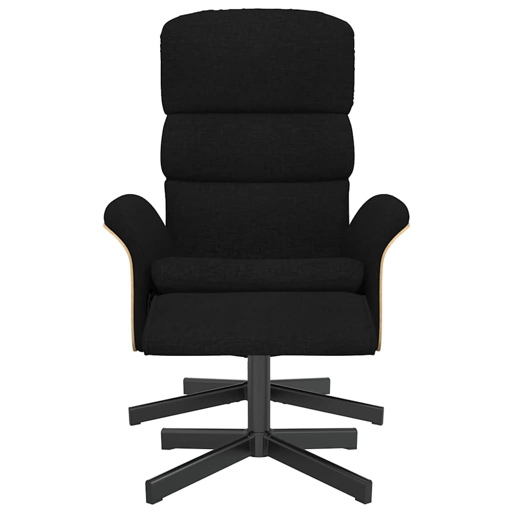 Fauteuil inclinable avec repose-pied noir tissu - XIOS