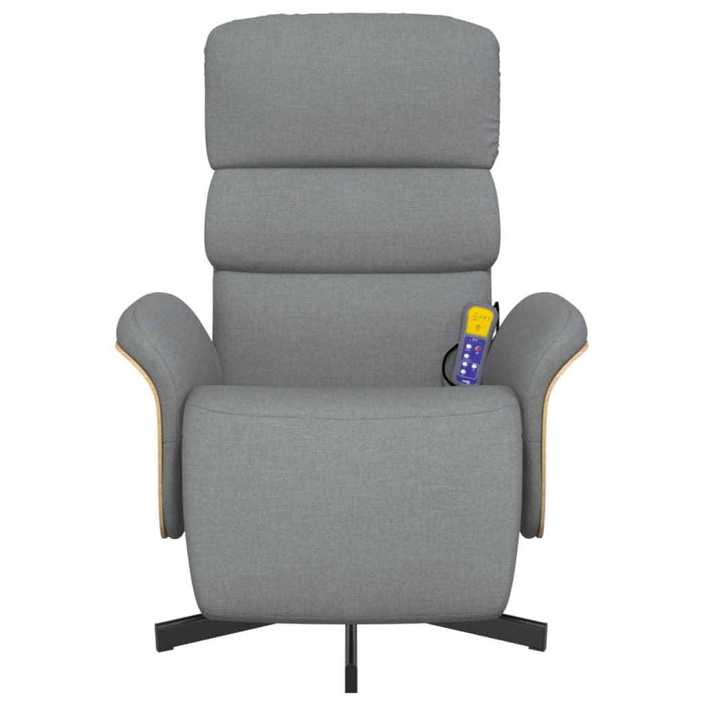 Fauteuil inclinable de massage et repose-pieds gris clair tissu Fauteuils vidaXL
