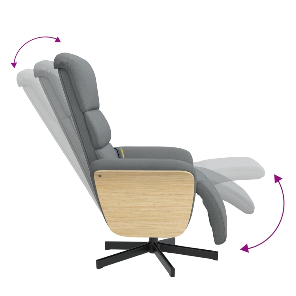 Fauteuil inclinable de massage et repose-pieds gris clair tissu Fauteuils vidaXL