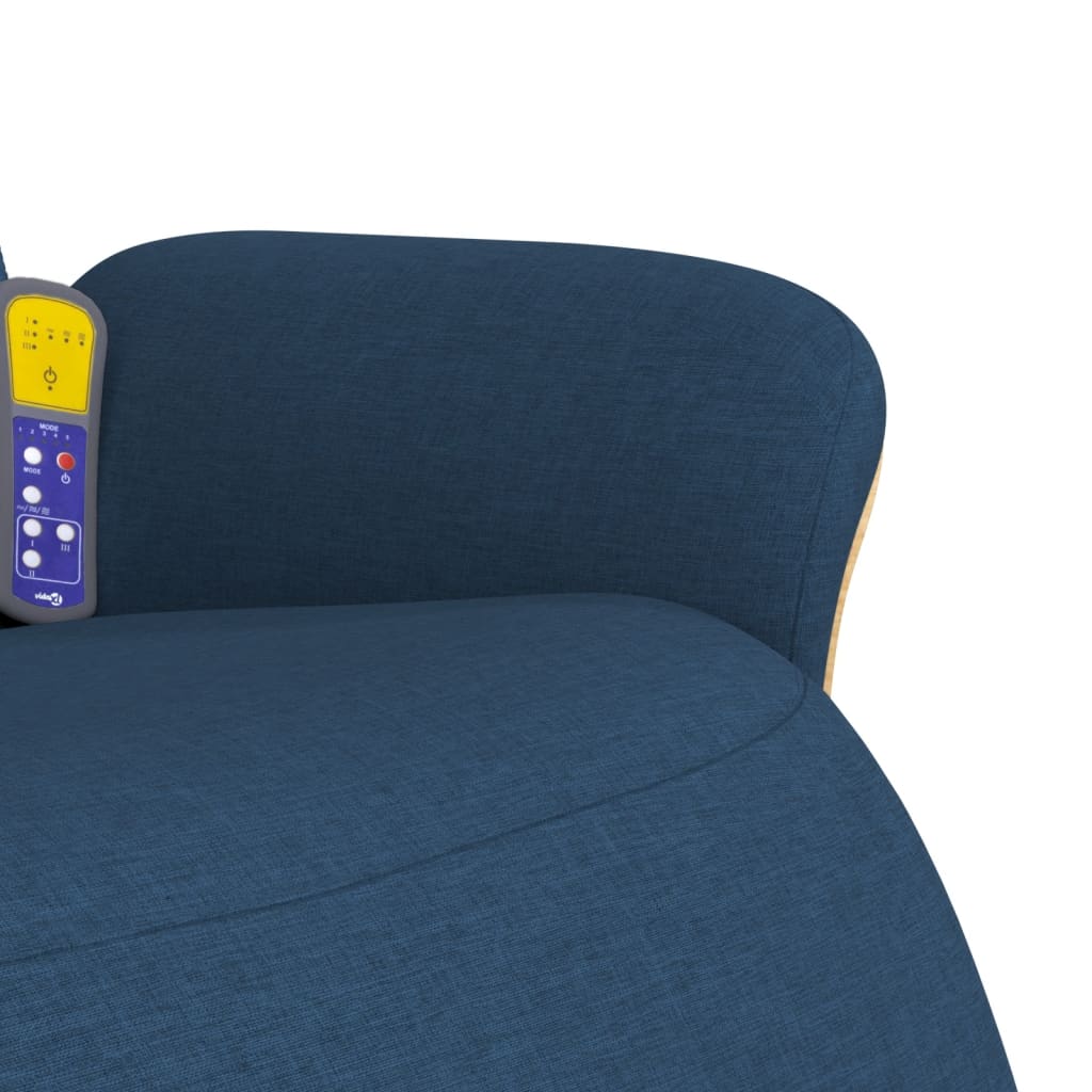 Fauteuil inclinable de massage avec repose-pieds bleu tissu - XIOS