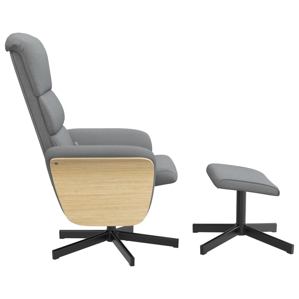 Fauteuil inclinable de massage et repose-pied gris clair tissu Fauteuils vidaXL