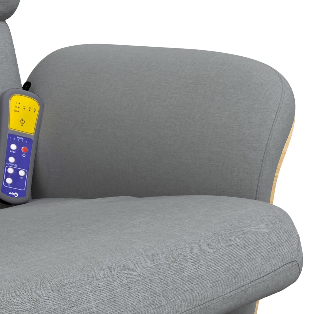 Fauteuil inclinable de massage et repose-pied gris clair tissu Fauteuils vidaXL