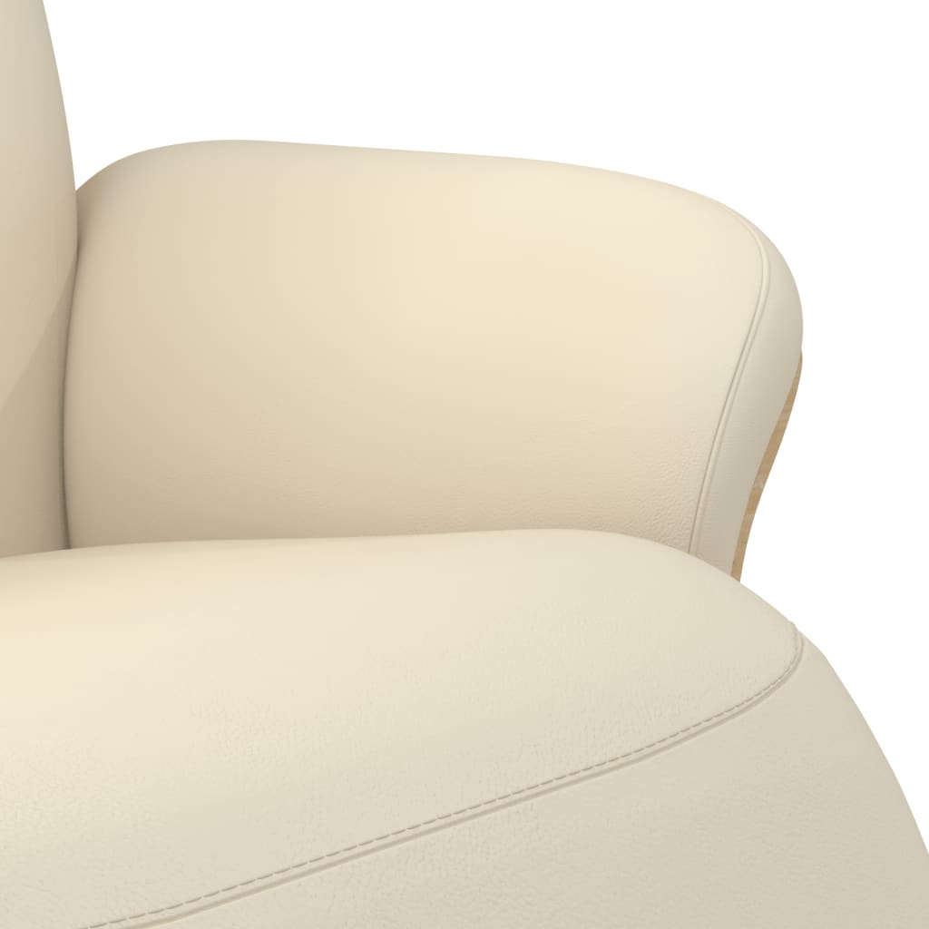 Fauteuil inclinable avec repose-pieds crème similicuir - XIOS