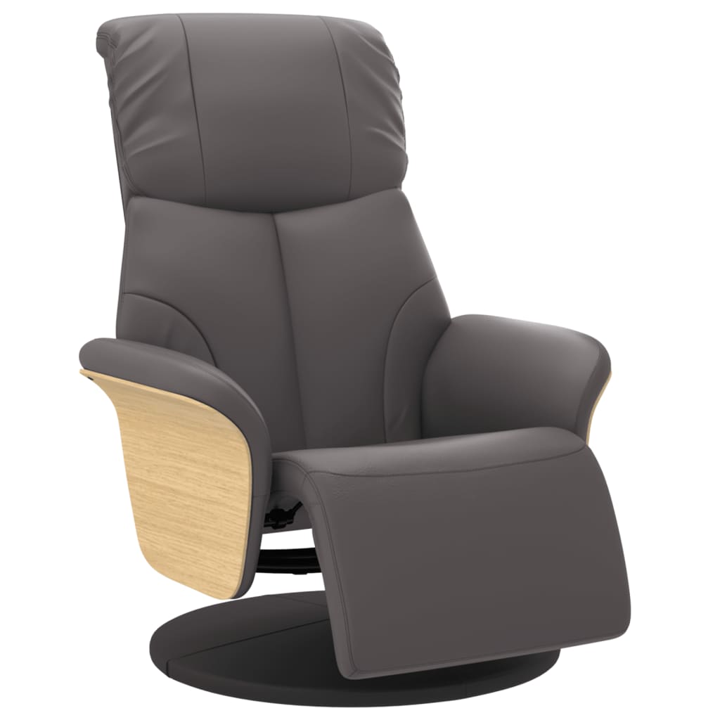 Fauteuil inclinable avec repose-pieds gris similicuir - XIOS