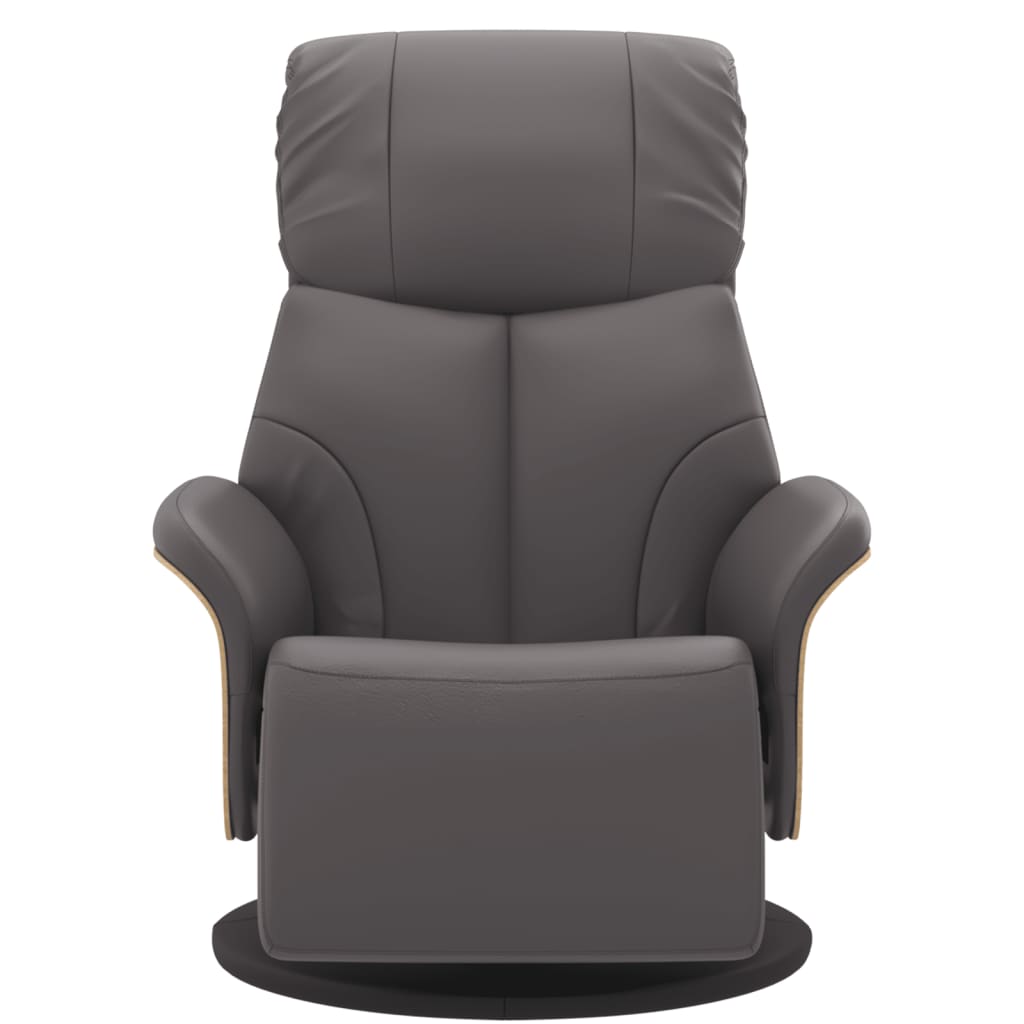 Fauteuil inclinable avec repose-pieds gris similicuir - XIOS