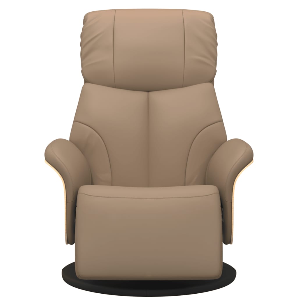 Fauteuil inclinable avec repose-pieds cappuccino similicuir - XIOS