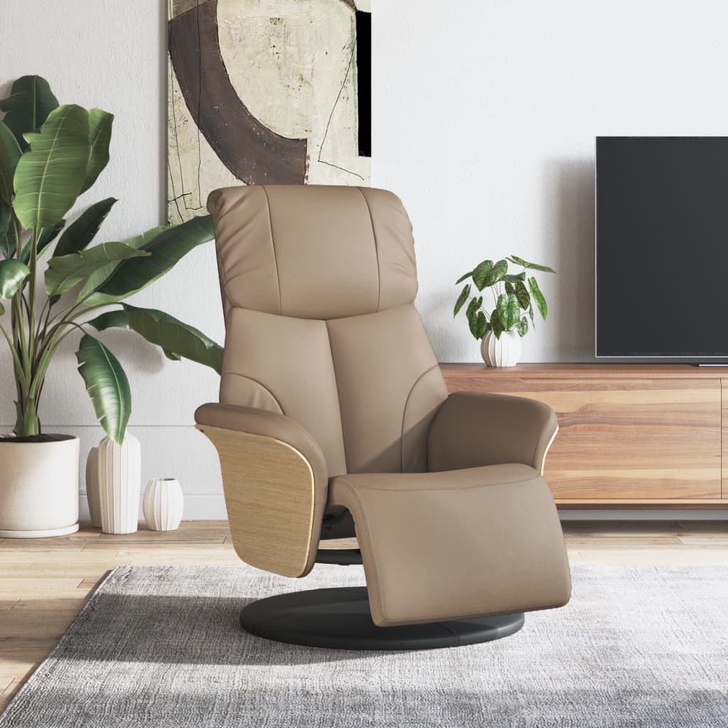 Fauteuil inclinable avec repose-pieds cappuccino similicuir - XIOS