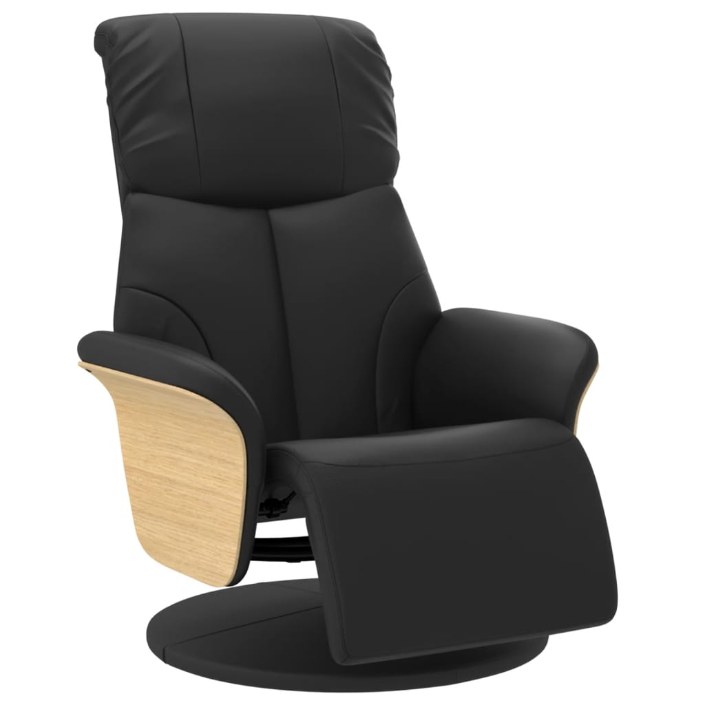 Fauteuil inclinable avec repose-pieds noir similicuir - XIOS
