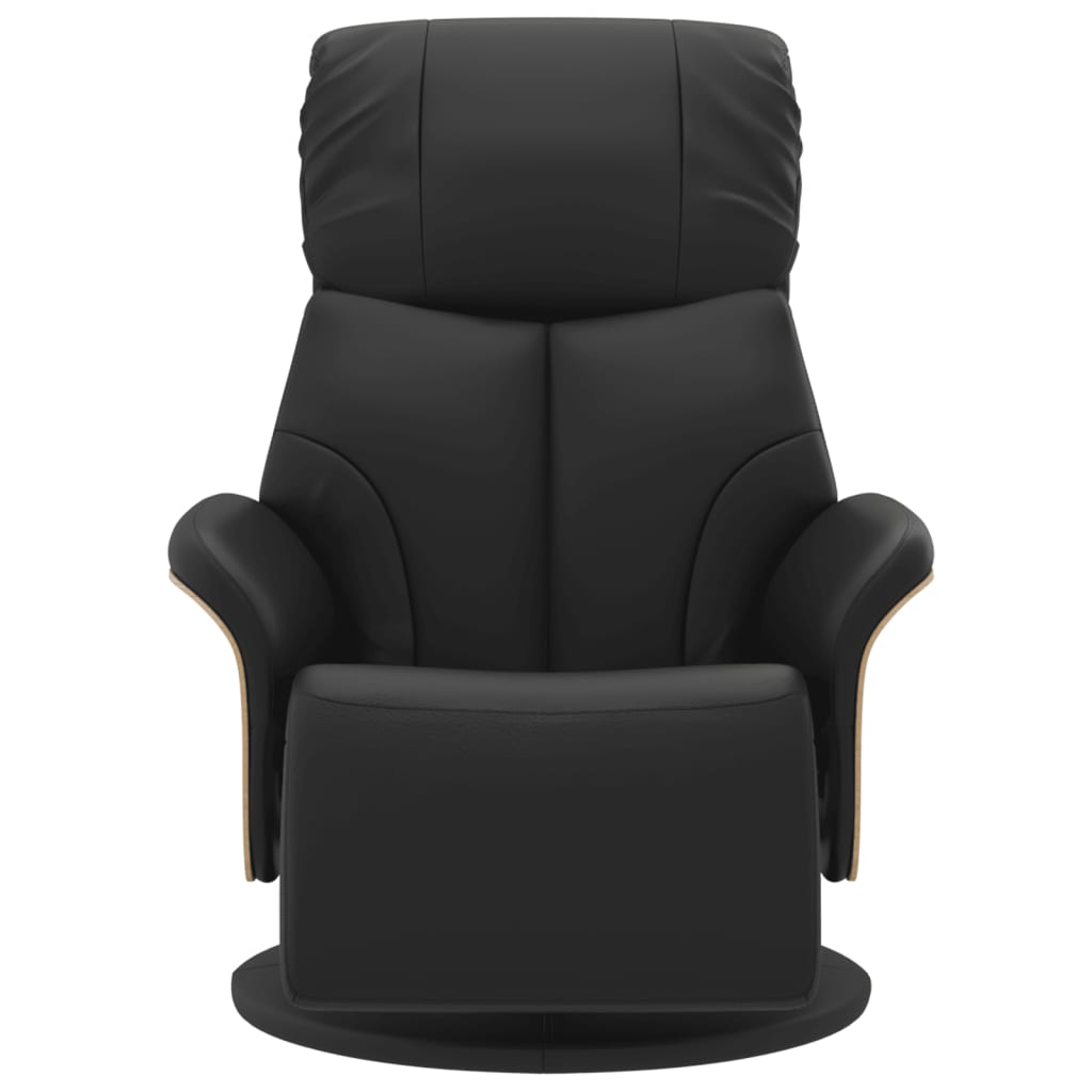 Fauteuil inclinable avec repose-pieds noir similicuir - XIOS