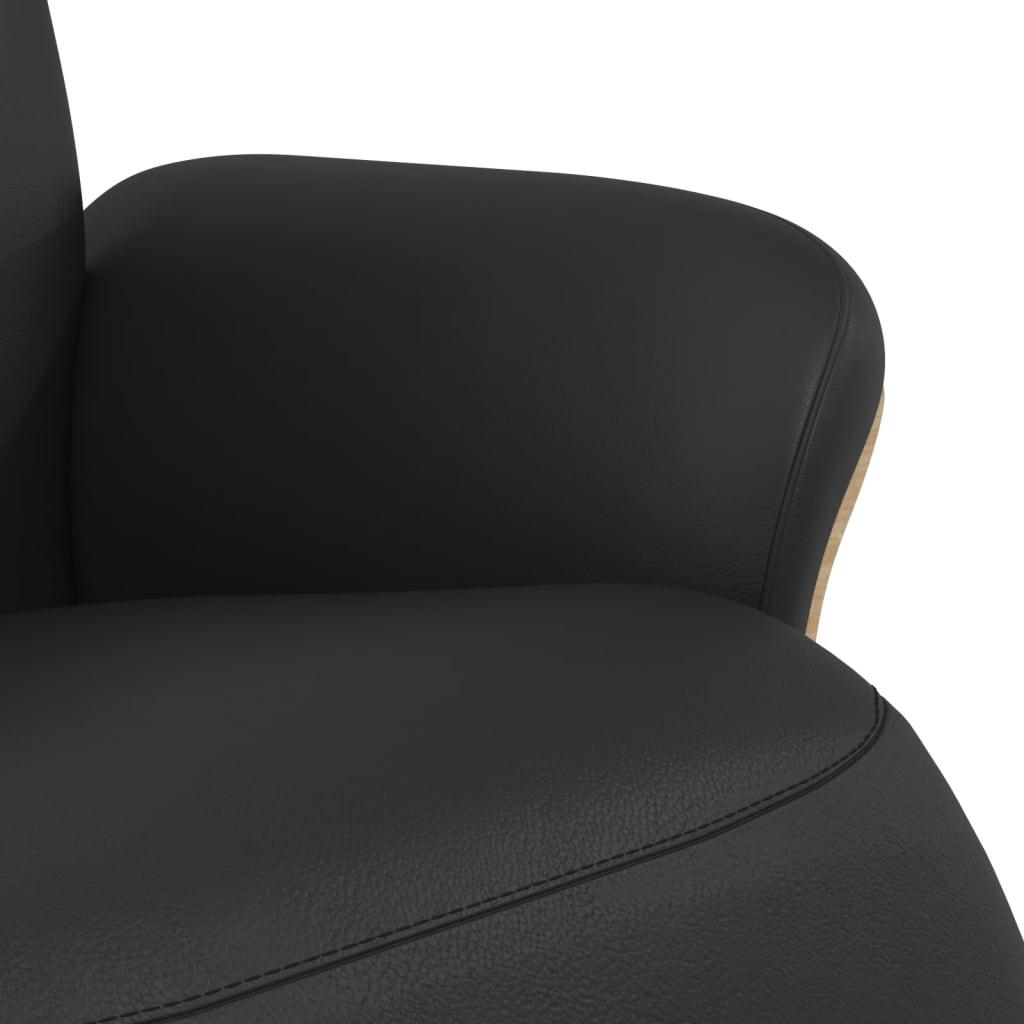 Fauteuil inclinable avec repose-pieds noir similicuir - XIOS