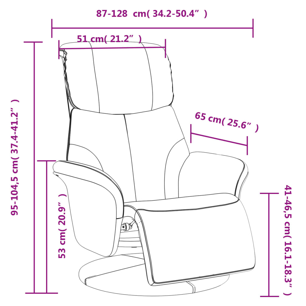 Fauteuil inclinable avec repose-pieds blanc similicuir