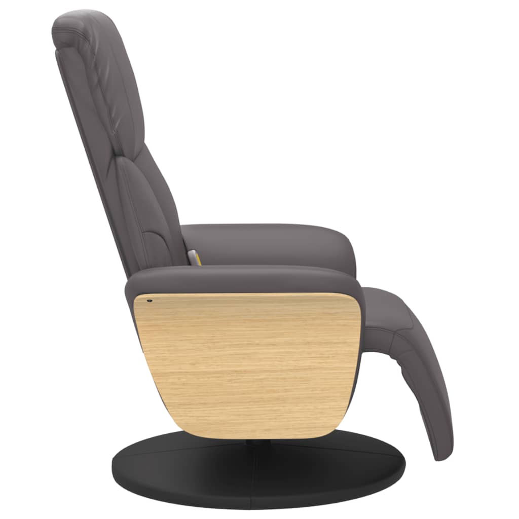 Fauteuil inclinable de massage repose-pieds gris similicuir - XIOS