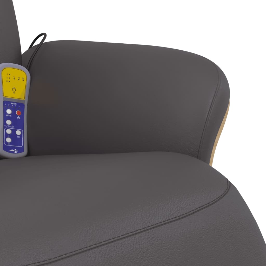 Fauteuil inclinable de massage repose-pieds gris similicuir - XIOS