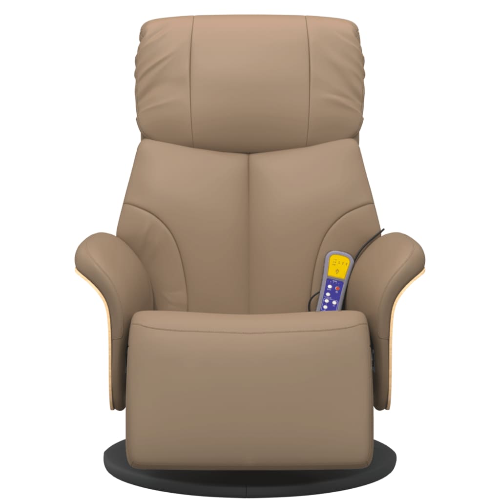 Fauteuil inclinable de massage repose-pieds cappuccino - XIOS