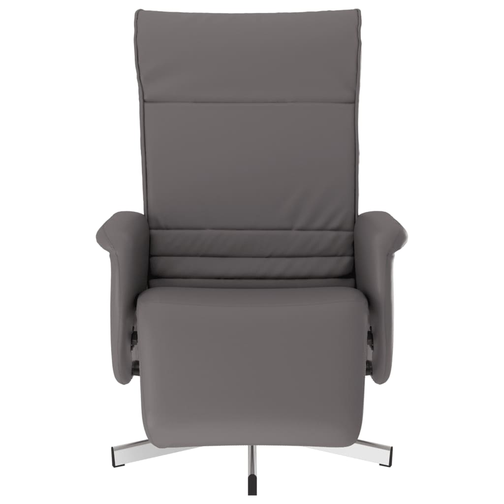 Fauteuil inclinable avec repose-pieds gris similicuir - XIOS