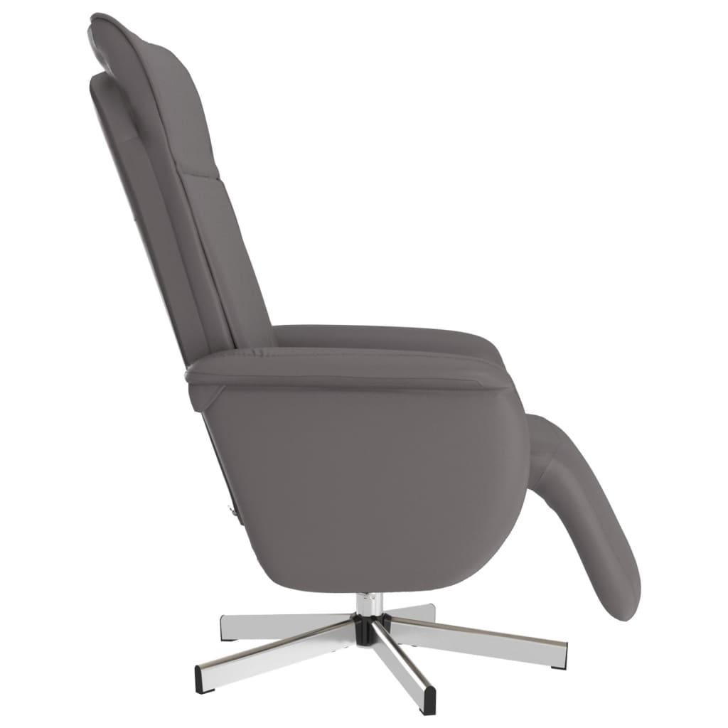 Fauteuil inclinable avec repose-pieds gris similicuir - XIOS
