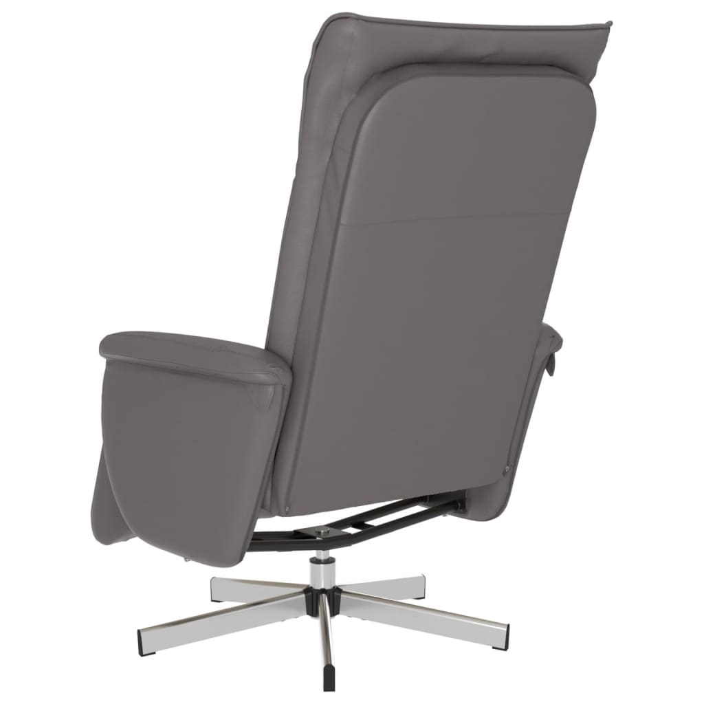 Fauteuil inclinable avec repose-pieds gris similicuir - XIOS
