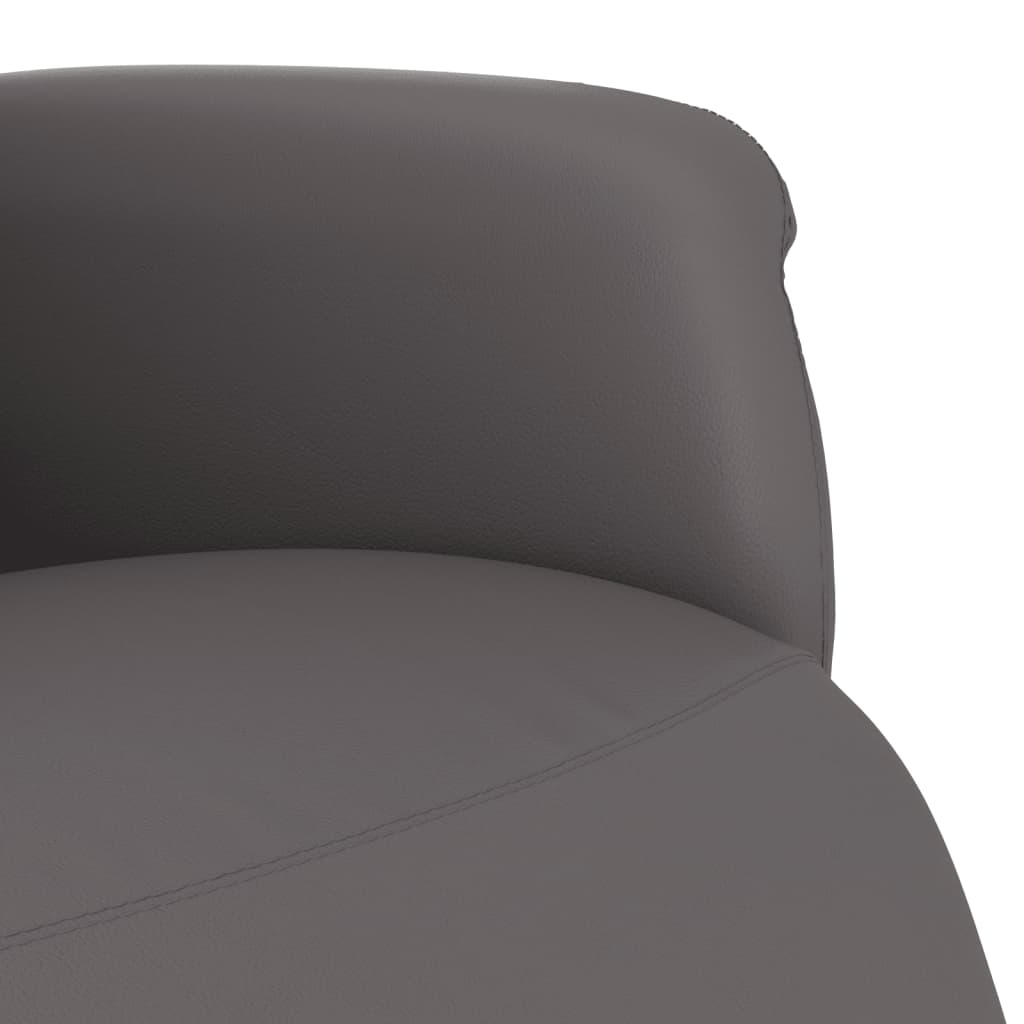 Fauteuil inclinable avec repose-pieds gris similicuir - XIOS
