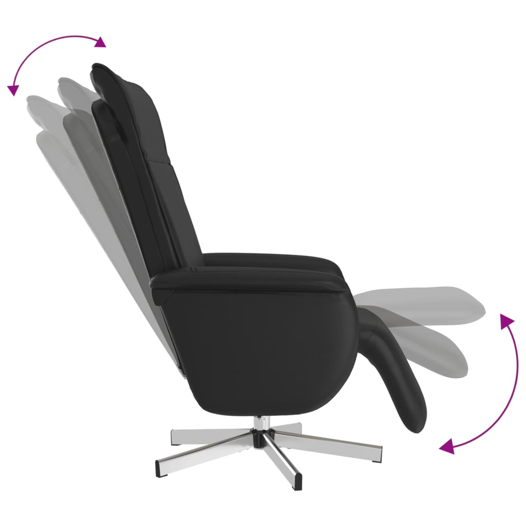 Fauteuil inclinable avec repose-pieds noir similicuir - XIOS
