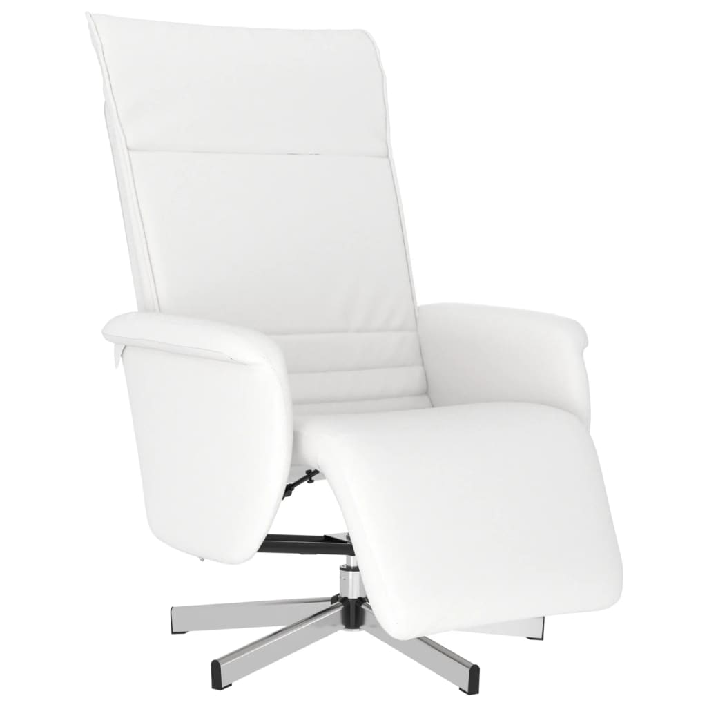 Fauteuil inclinable avec repose-pieds blanc similicuir - XIOS