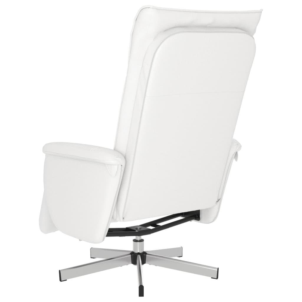 Fauteuil inclinable avec repose-pieds blanc similicuir - XIOS
