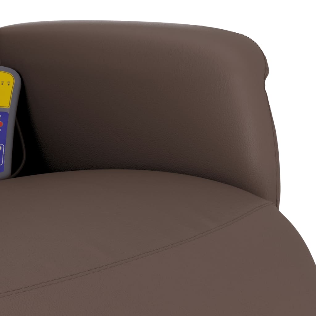 Fauteuil inclinable de massage repose-pieds marron similicuir - XIOS