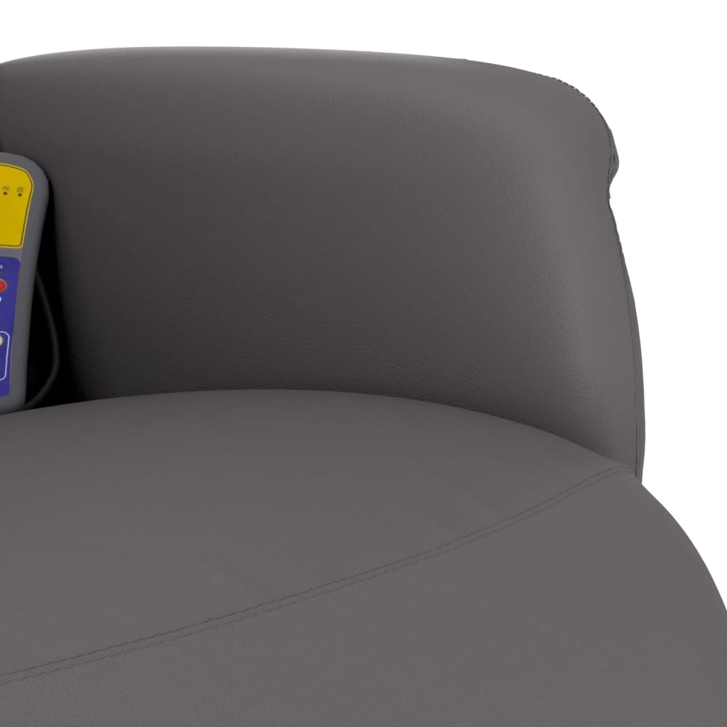 Fauteuil inclinable de massage repose-pieds gris similicuir - XIOS