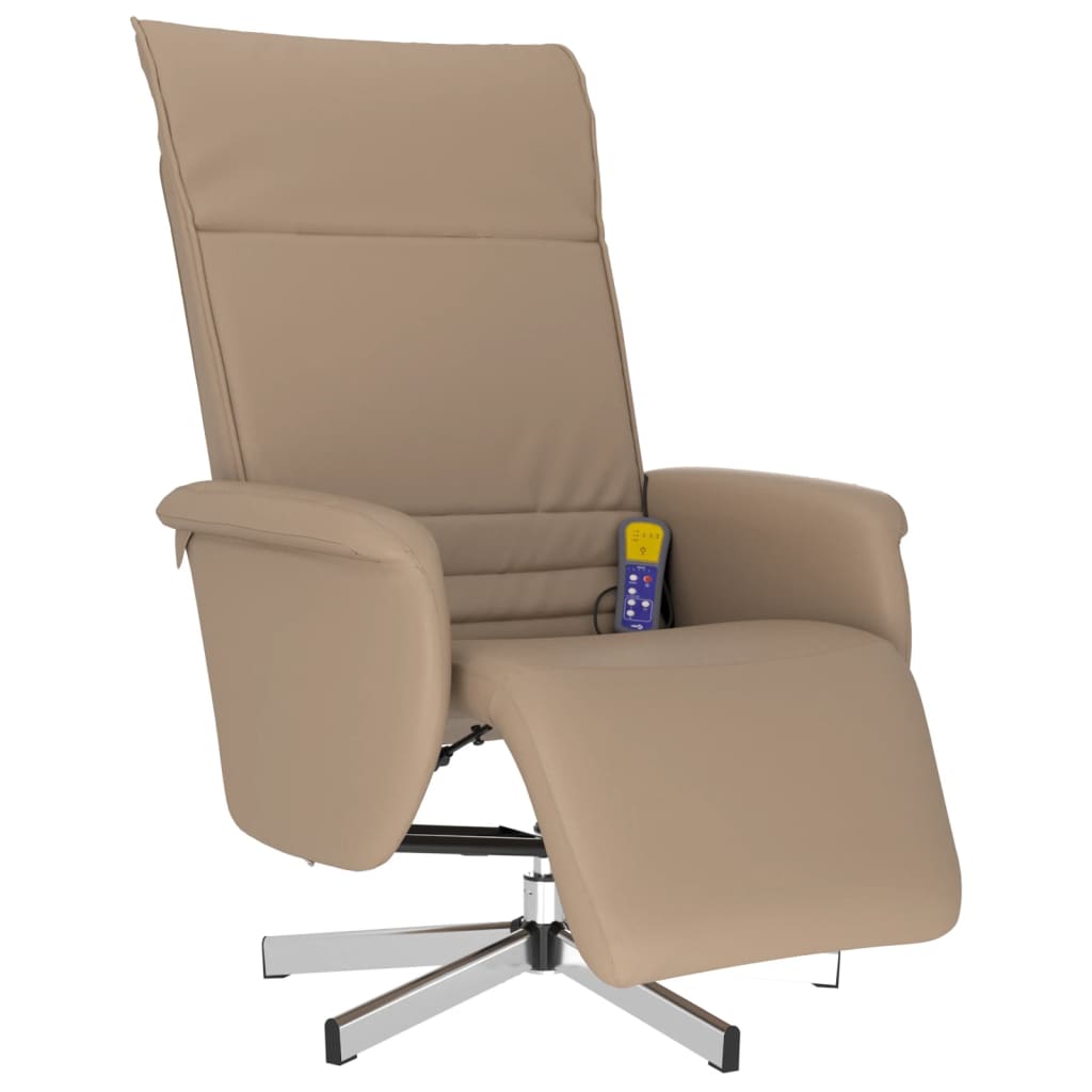 Fauteuil inclinable de massage repose-pieds cappuccino - XIOS
