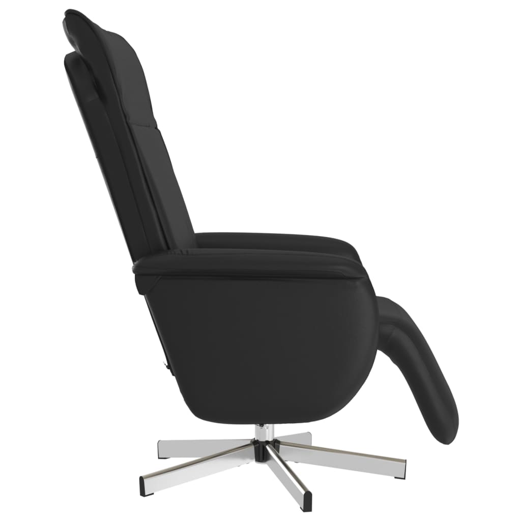 Fauteuil inclinable de massage repose-pieds noir similicuir - XIOS