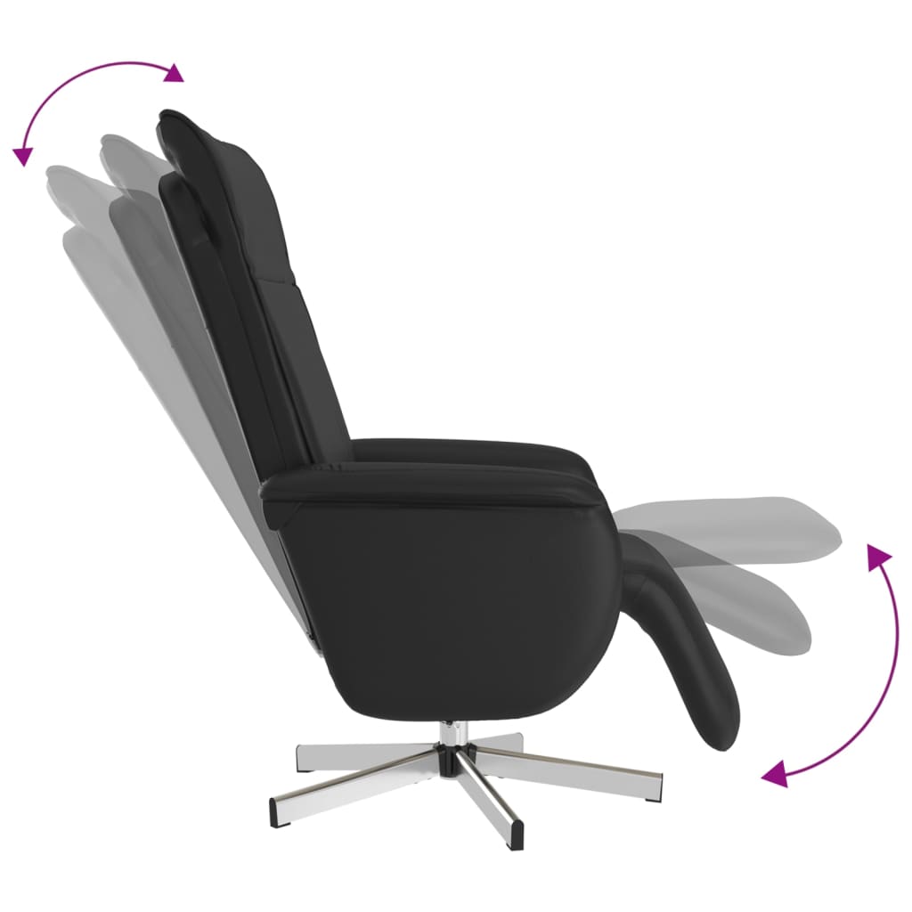 Fauteuil inclinable de massage repose-pieds noir similicuir - XIOS