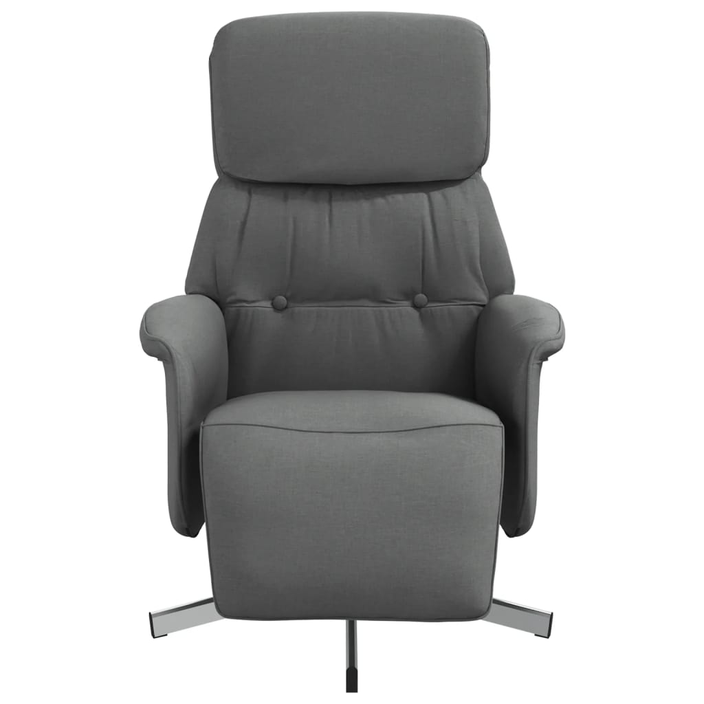 Fauteuil inclinable avec repose-pieds gris foncé tissu