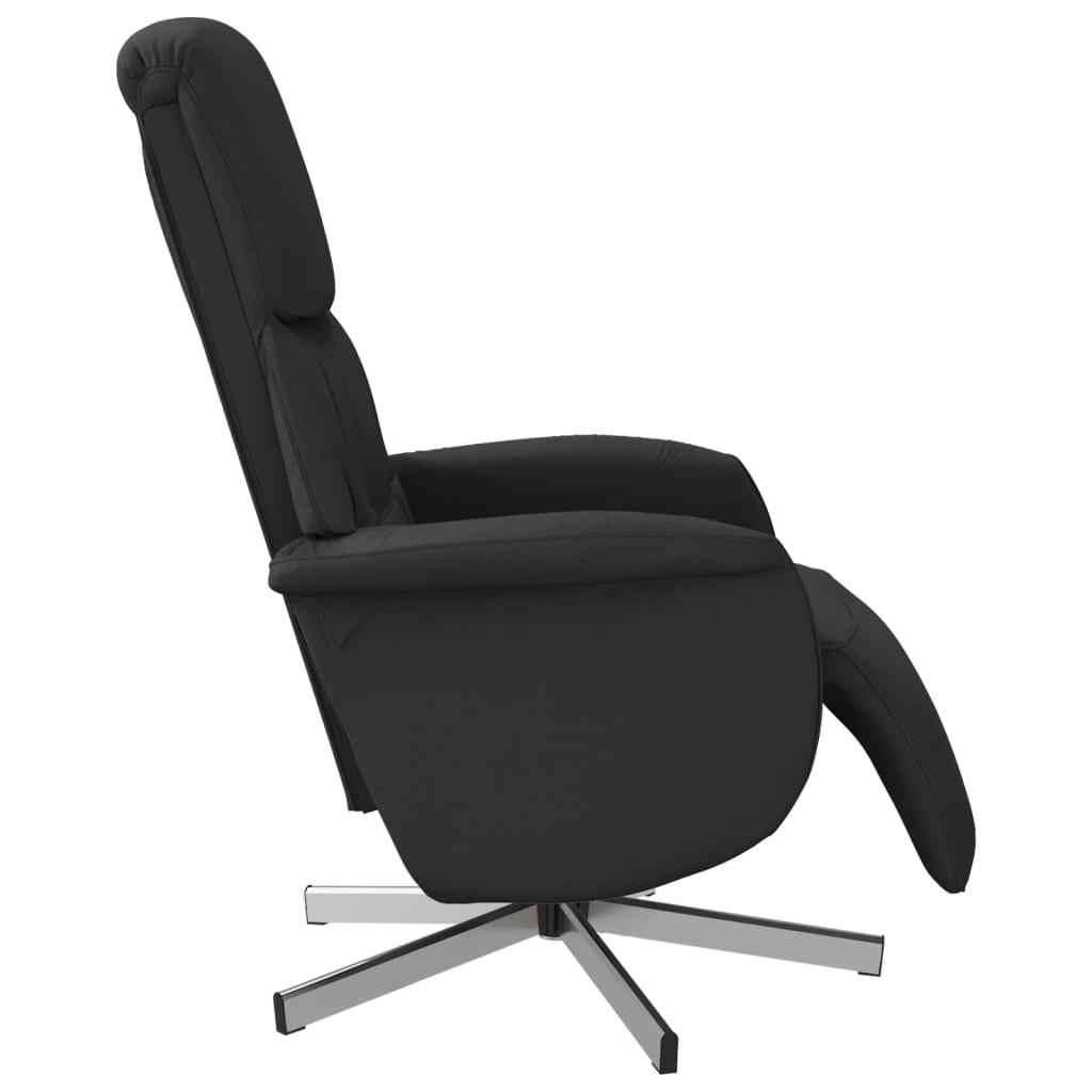 Fauteuil inclinable avec repose-pieds noir tissu - XIOS