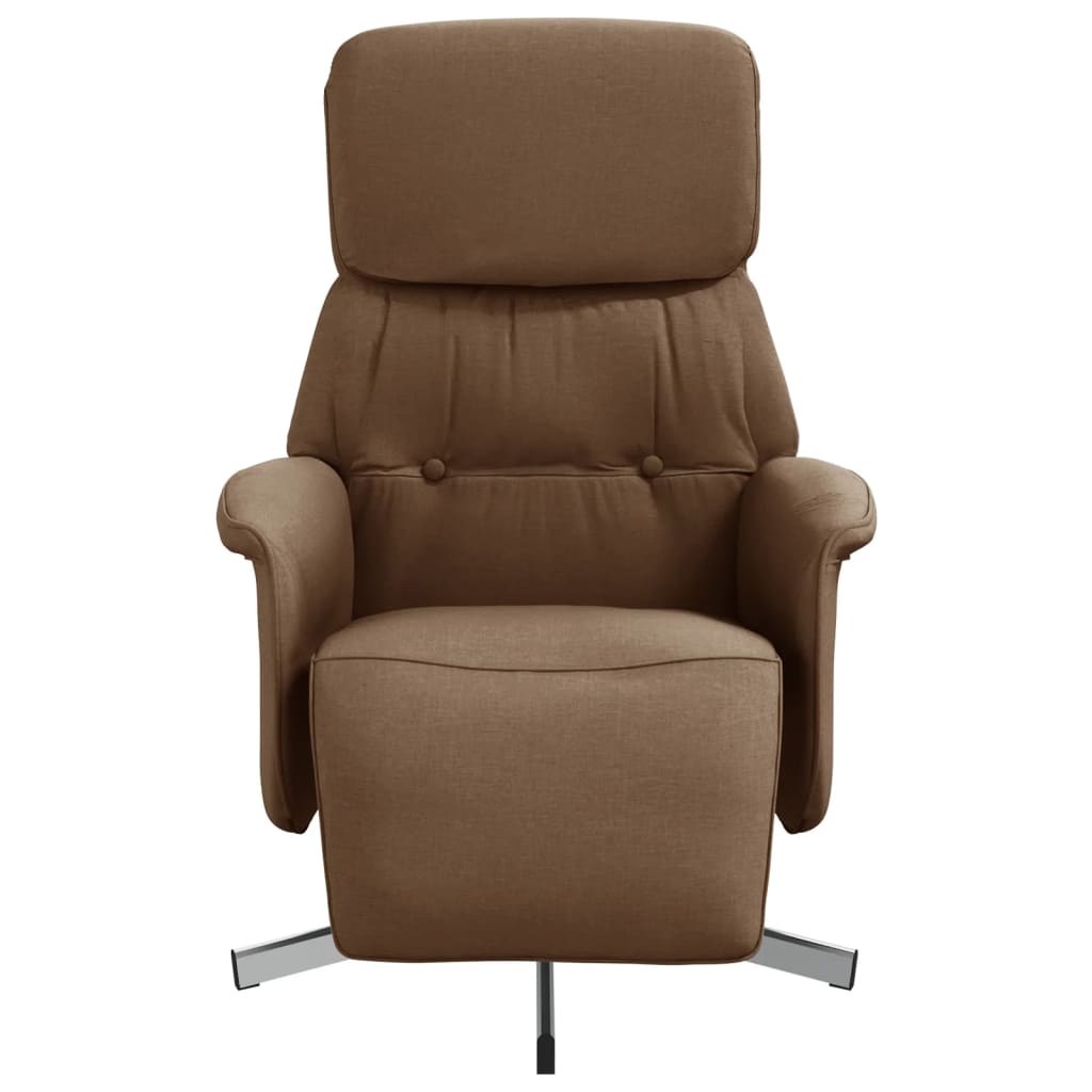 Fauteuil inclinable avec repose-pieds marron tissu - XIOS