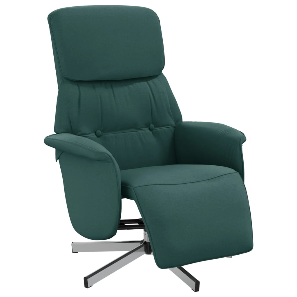 Fauteuil inclinable avec repose-pieds vert foncé tissu - XIOS