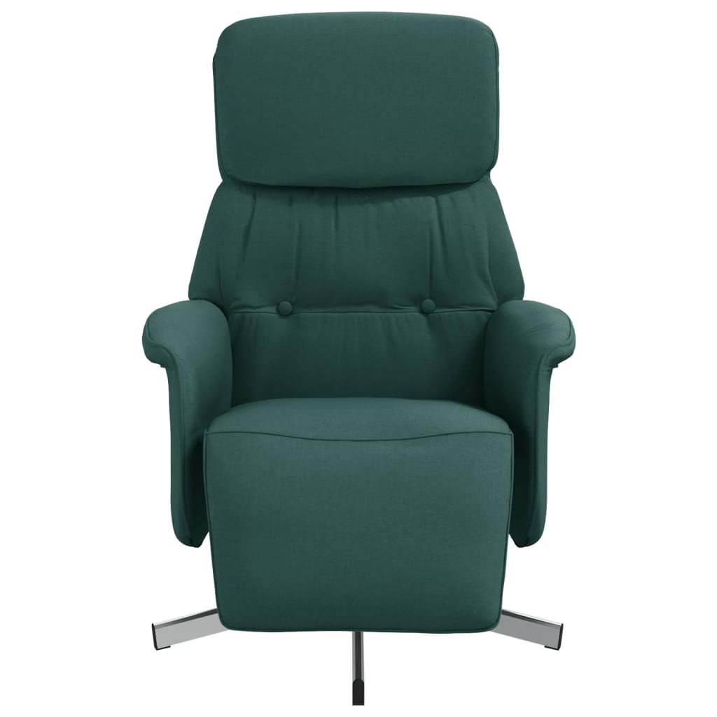 Fauteuil inclinable avec repose-pieds vert foncé tissu - XIOS