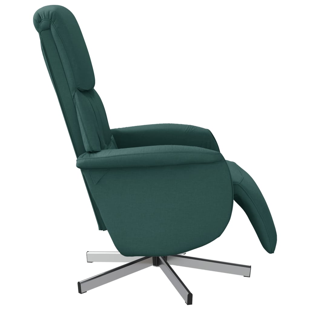 Fauteuil inclinable avec repose-pieds vert foncé tissu - XIOS